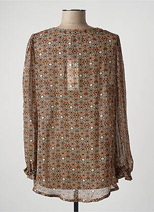 Blouse légère et transparente manches longues marron MARIA BELLENTANI femme