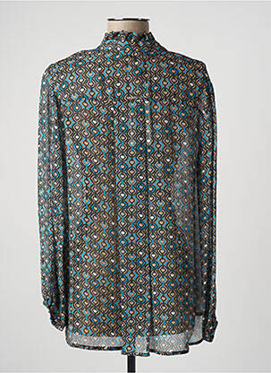 Blouse légère et transparente manches longues bleu MARIA BELLENTANI femme