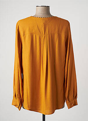 Blouse tissage popeline manches longues jaune BRUNO SAINT HILAIRE femme