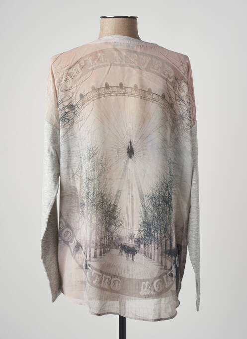 Top tissage jersey manches longues gris LE COMTE femme