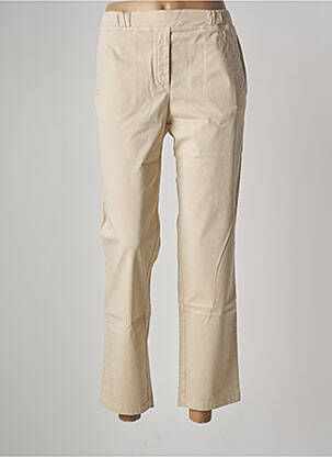 Pantalon droit tissage popeline taille normale beige COUTURIST femme