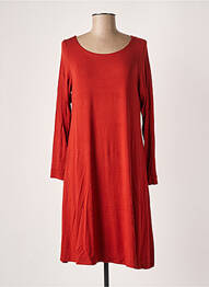 Robe mi-longue manches longues manches longues orange LINGAM femme