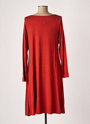 Robe mi-longue manches longues manches longues orange LINGAM femme