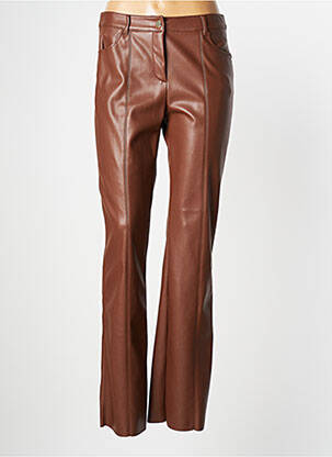 Pantalon droit taille à pinces taille haute marron PENNYBLACK femme
