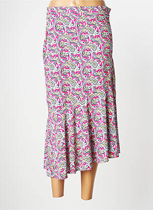 Jupe longue tissage crêpe rose MARINA V femme