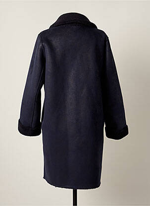 Manteau long fermeture pressionnée sans capuche bleu PERSONA BY MARINA RINALDI femme