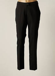 Pantalon chino fermeture zippée sous rabat avec crochet taille normale noir IDANO femme
