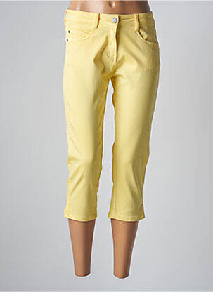 Pantacourt stretch taille normale jaune GRIFFON femme