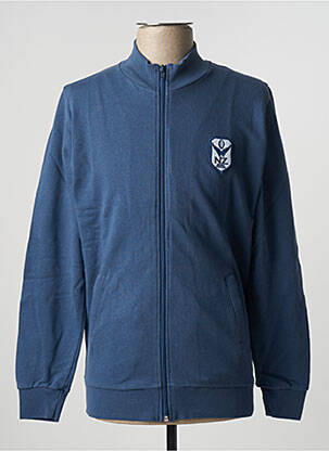 Gilet manches longues finition bords-côtes bleu NZ RUGBY VINTAGE homme