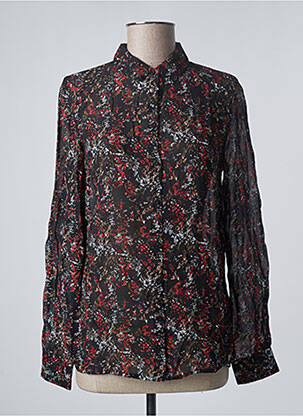 Chemisier tissage crêpe manches longues noir IKKS femme
