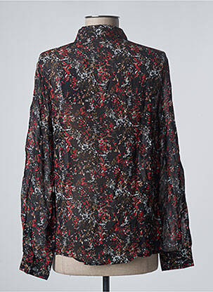 Chemisier tissage crêpe manches longues noir IKKS femme