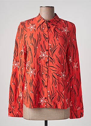 Chemisier imprimé fantaisie manches longues orange I.CODE (By IKKS) femme