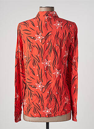Chemisier imprimé fantaisie manches longues orange I.CODE (By IKKS) femme