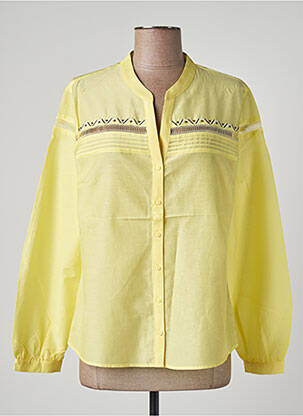 Chemisier coupe droite manches longues jaune ONE STEP femme