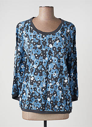 Blouse tissage popeline manches 3/4 bleu SANDWICH femme