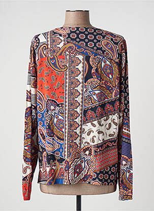 Blouse tissage popeline manches longues bleu SANDWICH femme