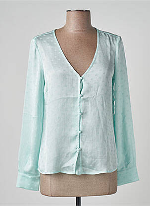 Chemisier coupe fluide manches longues bleu I.CODE (By IKKS) femme