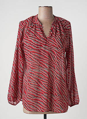 Blouse légère et transparente manches longues rouge ONE STEP femme