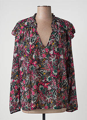 Blouse légère et transparente manches longues noir IKKS femme