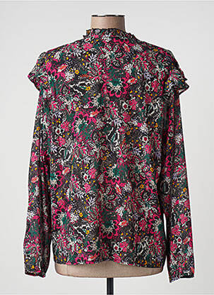 Blouse légère et transparente manches longues noir IKKS femme