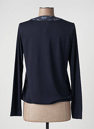 Top col v manches longues bleu SANDWICH femme