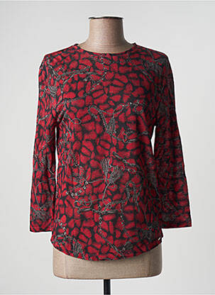 Top imprimé fantaisie manches longues rouge IKKS femme