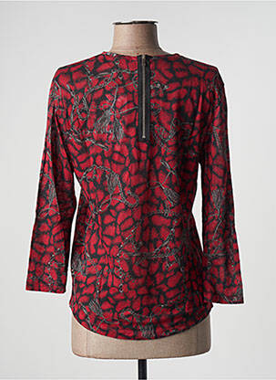 Top imprimé fantaisie manches longues rouge IKKS femme