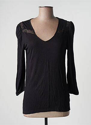 Top tissage jersey manches longues noir IKKS femme