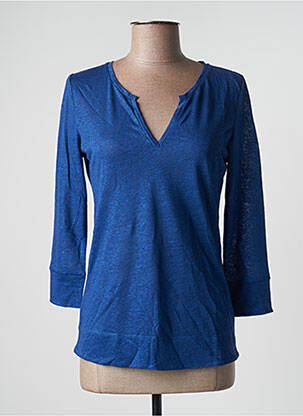 Top coupe cintrée manches longues bleu ONE STEP femme