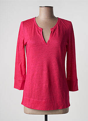 Top coupe cintrée manches longues rose ONE STEP femme