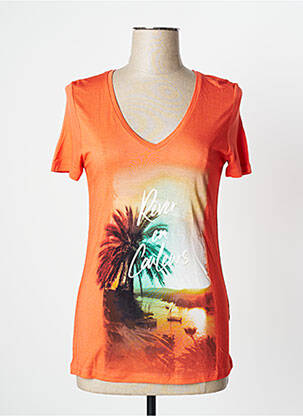 Top tissage jersey manches courtes orange ONE STEP femme
