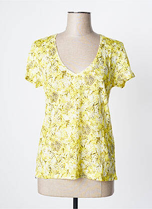 Top imprimé fantaisie manches courtes jaune ONE STEP femme