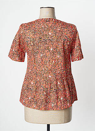 Blouse tissage popeline manches courtes orange ONE STEP femme