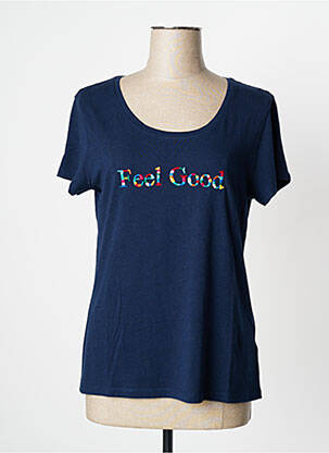 T-shirt coupe droite manches courtes bleu ONE STEP femme