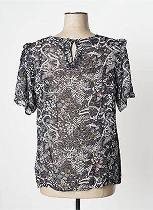 Blouse légère et transparente manches courtes gris IKKS femme