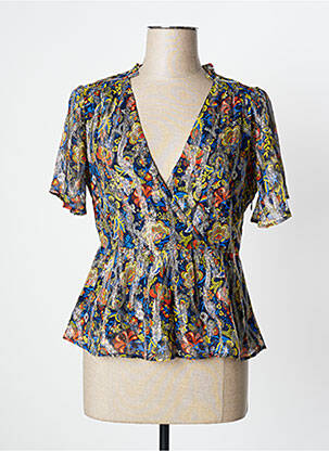 Blouse légère et transparente manches courtes bleu ONE STEP femme