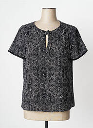 Blouse imprimé fantaisie manches courtes noir ONE STEP femme