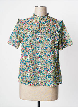 Blouse légère et transparente manches courtes vert ONE STEP femme