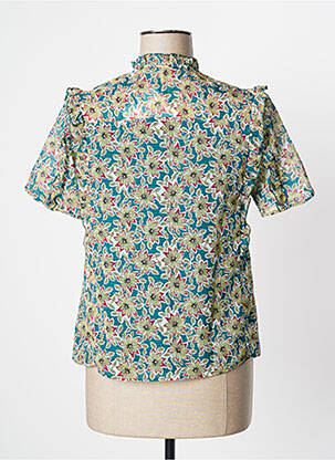 Blouse légère et transparente manches courtes vert ONE STEP femme