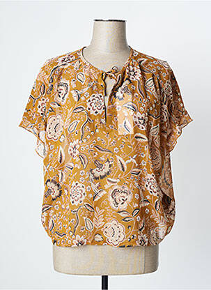 Blouse légère et transparente manches courtes jaune IKKS femme