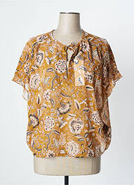 Blouse légère et transparente manches courtes jaune IKKS femme
