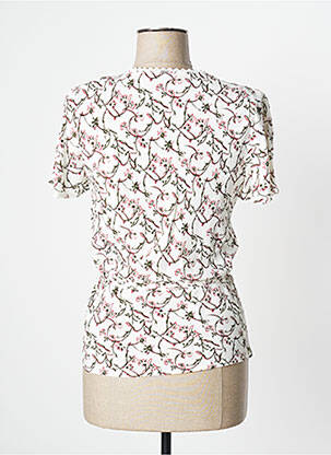 Blouse imprimé fleurs manches courtes blanc IKKS femme