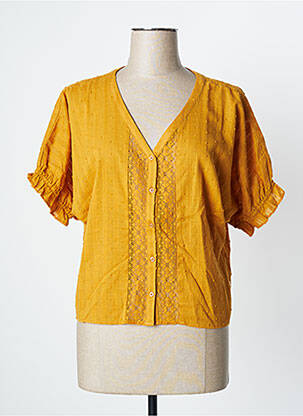 Chemisier coupe droite manches courtes jaune I.CODE (By IKKS) femme