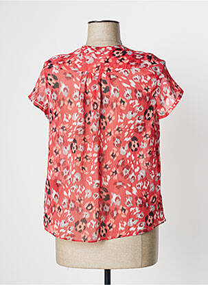 Blouse tissage crêpe manches courtes rouge IKKS femme