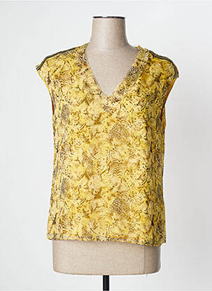 Top coupe fluide manches courtes jaune ONE STEP femme