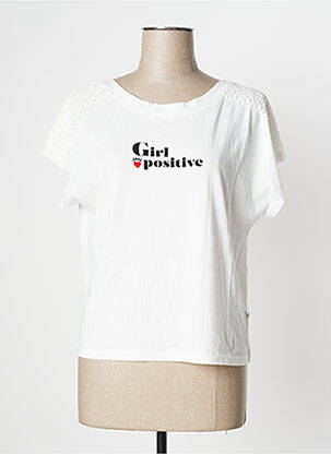 Top stretch manches courtes blanc I.CODE (By IKKS) femme