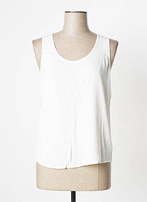 Top coupe cintrée sans manche beige IKKS femme