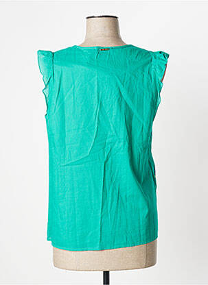Top coupe fluide sans manche vert ONE STEP femme