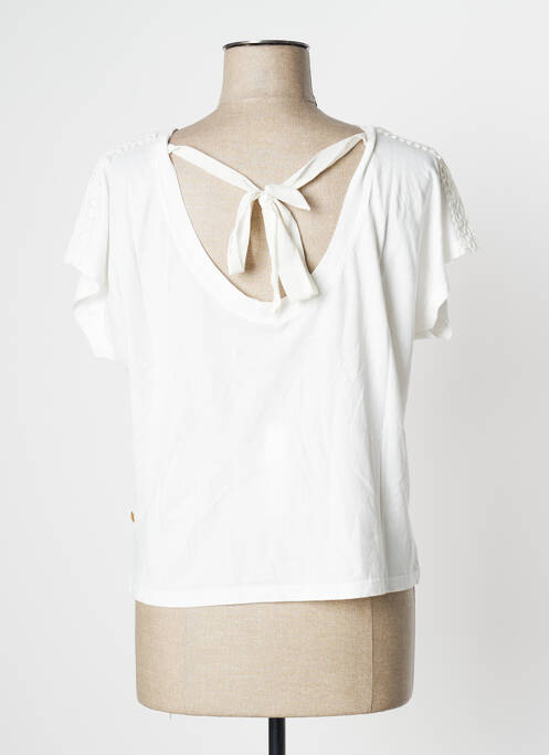 Top tissage jersey manches courtes blanc I.CODE (By IKKS) femme