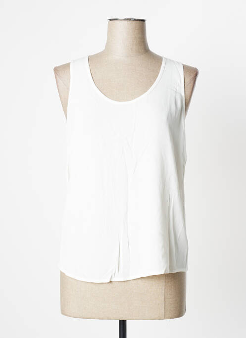 Top coupe cintrée sans manche beige IKKS femme
